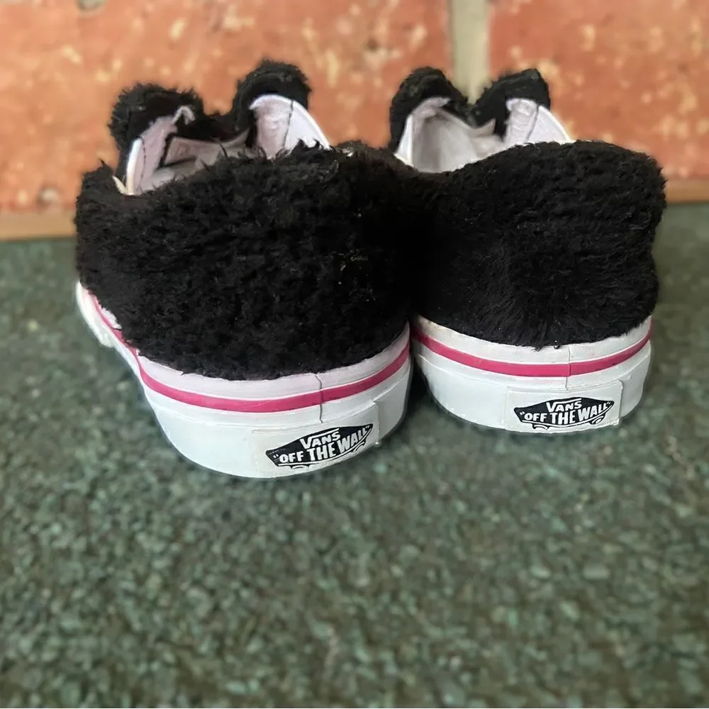 VANS Slip On Infant Baby Toddler Friend Party Furry Black Shoes size 5